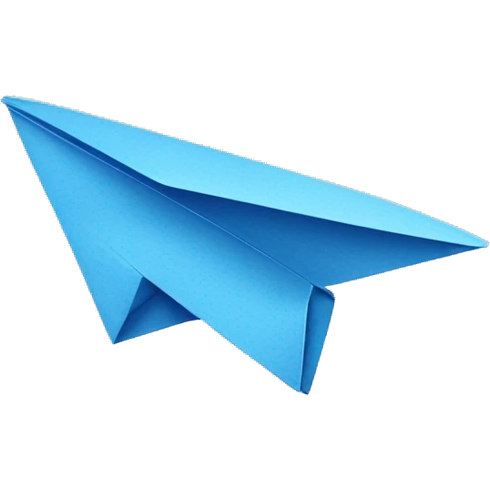 paperplane blue origami emoji