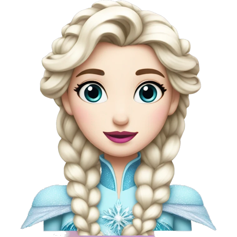 elsa frozen with pink lips emoji
