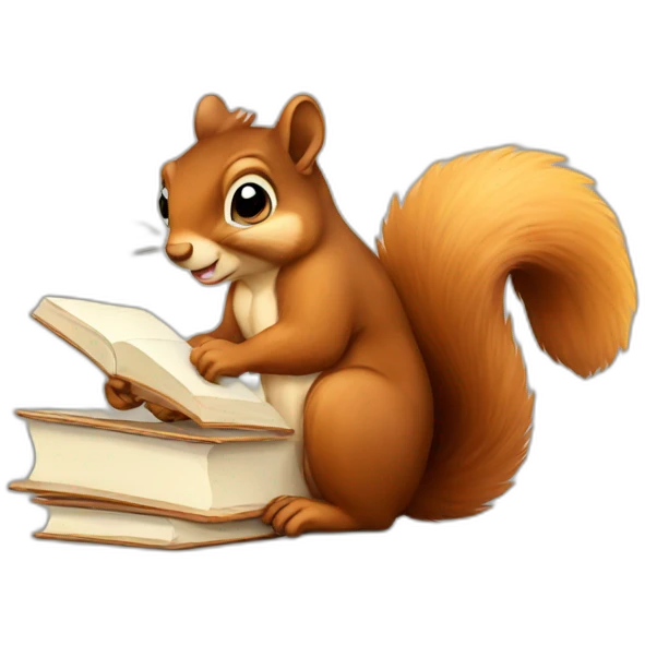 Squirrel studying emoji