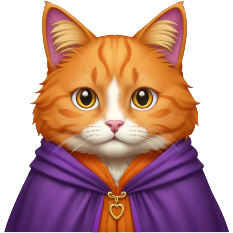 orange cat in purple cloak emoji