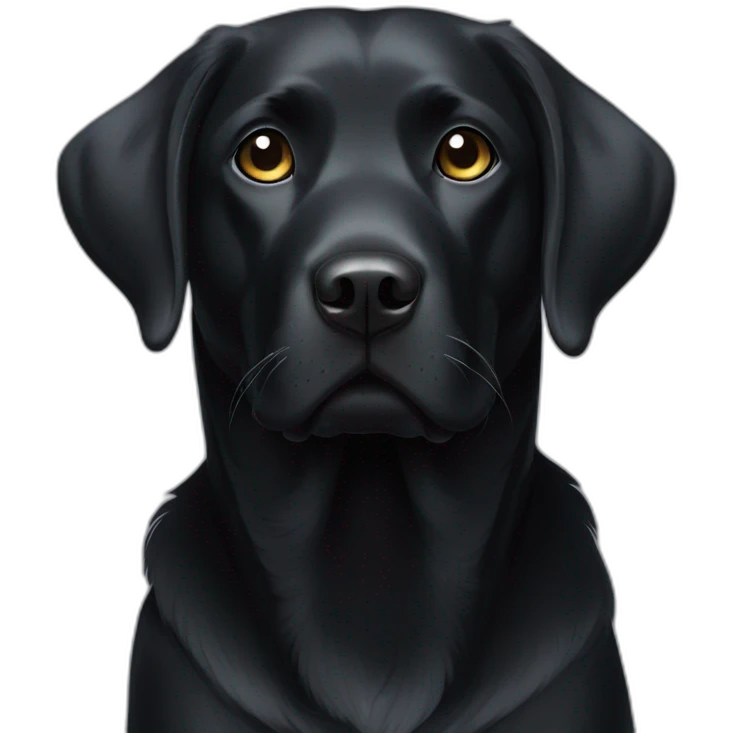 Black Labrador dog with white strip on his neck tired emoji