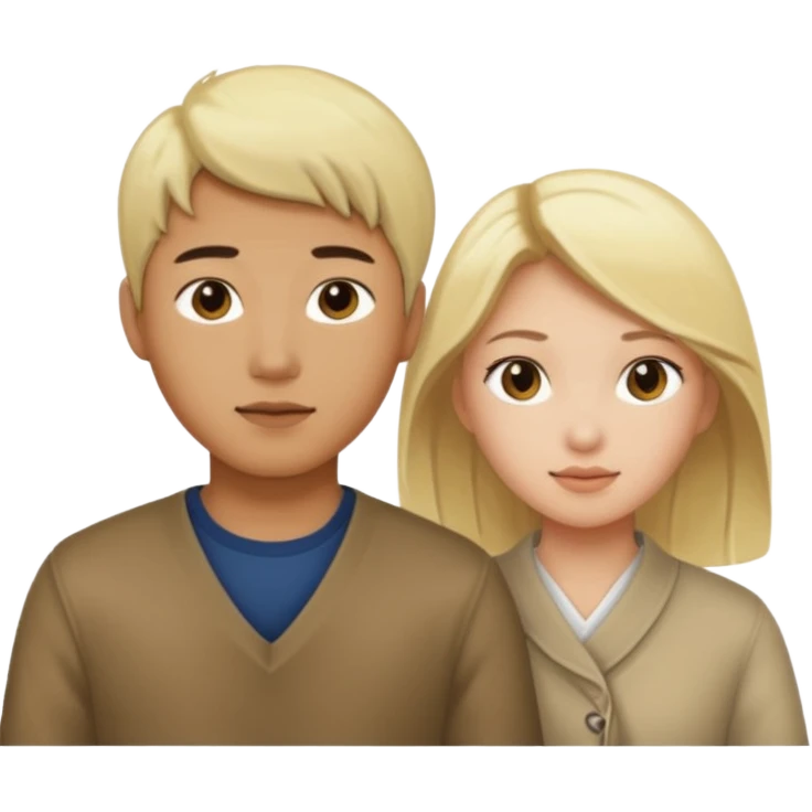 asian boy and blonde girl emoji
