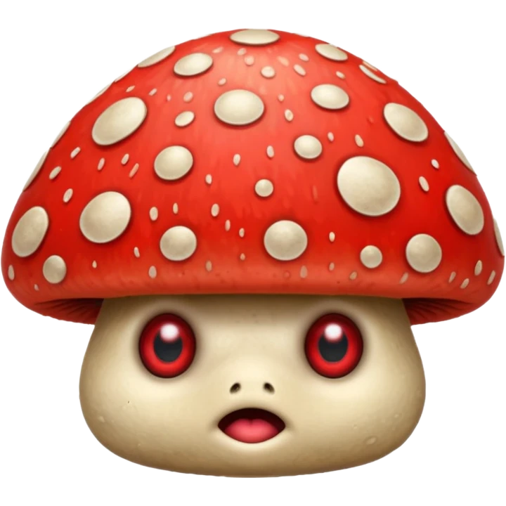 a rabid mushrooms with eyes emoji