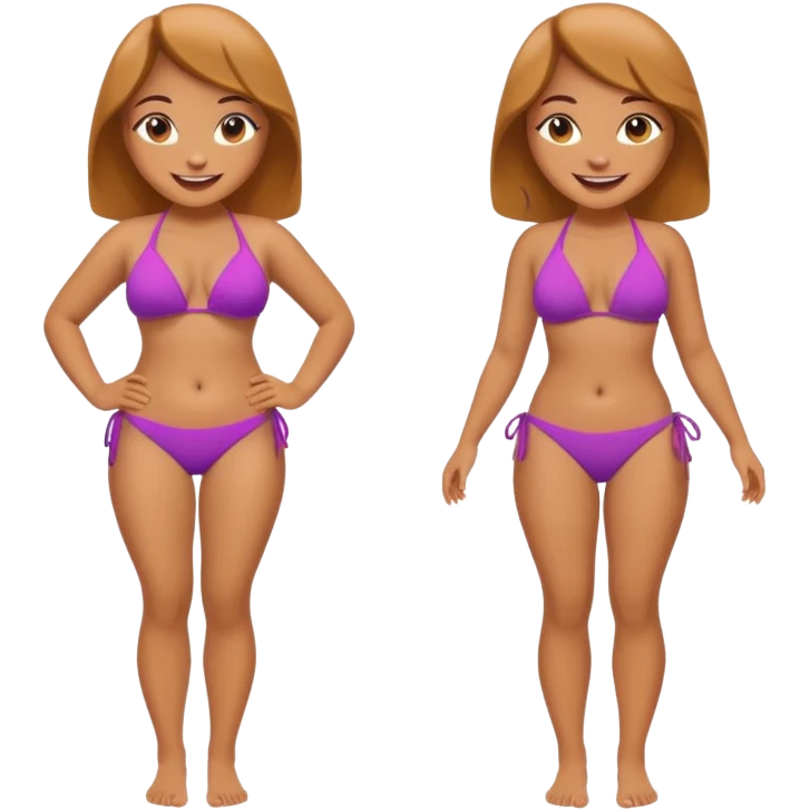 Ragazza bellissima curva in bikini in cui si vede tutto il corpo emoji