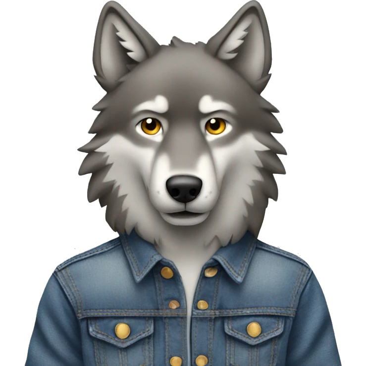 Wolf with jeans on emoji
