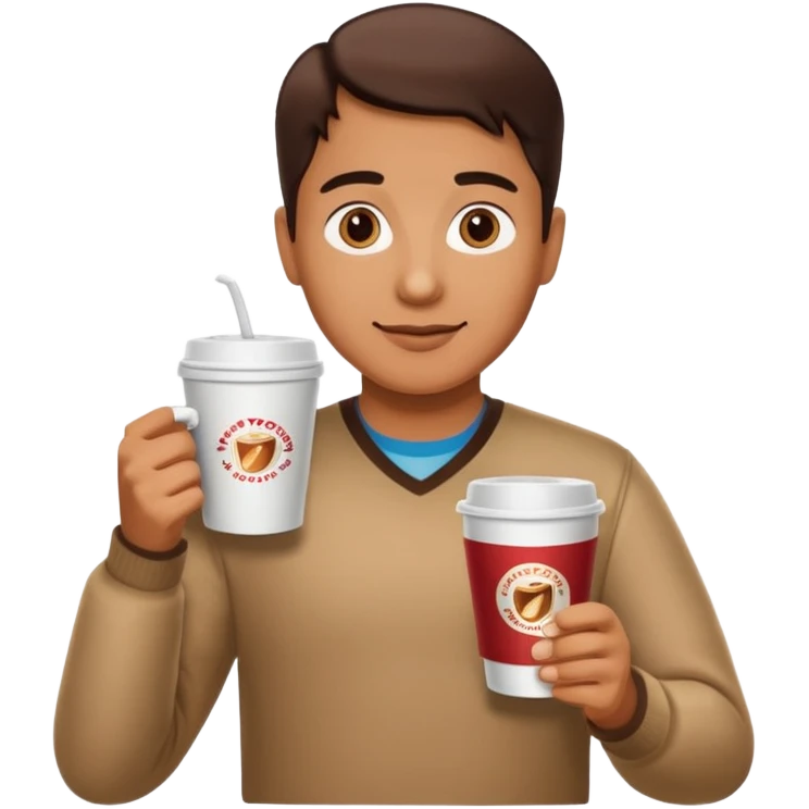 canadian holding tim hortons coffee cup emoji