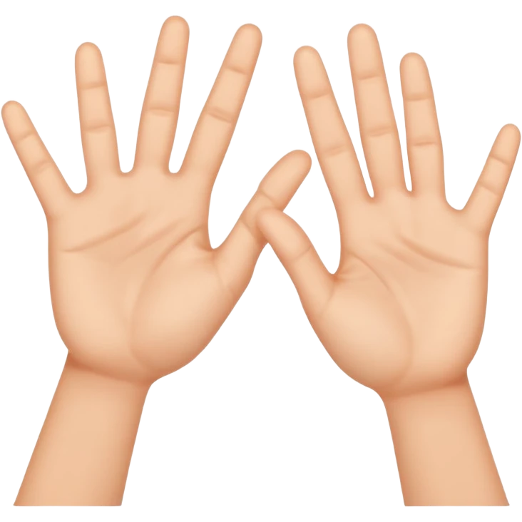 Make the 67 emoji with the two hands making the 67 meme emoji