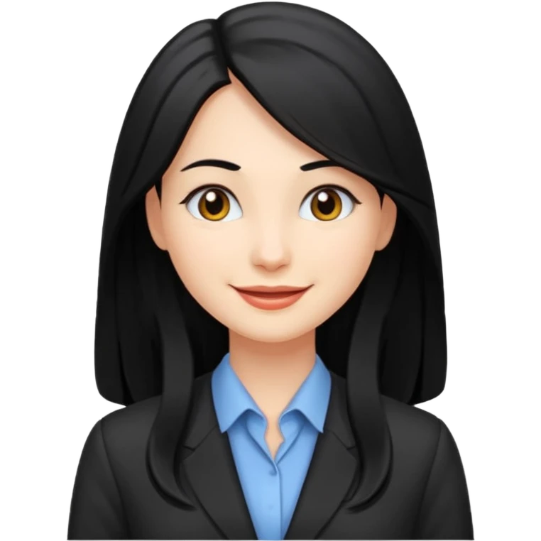 검정 긴머리에 청순한 직장인의 모습 emoji