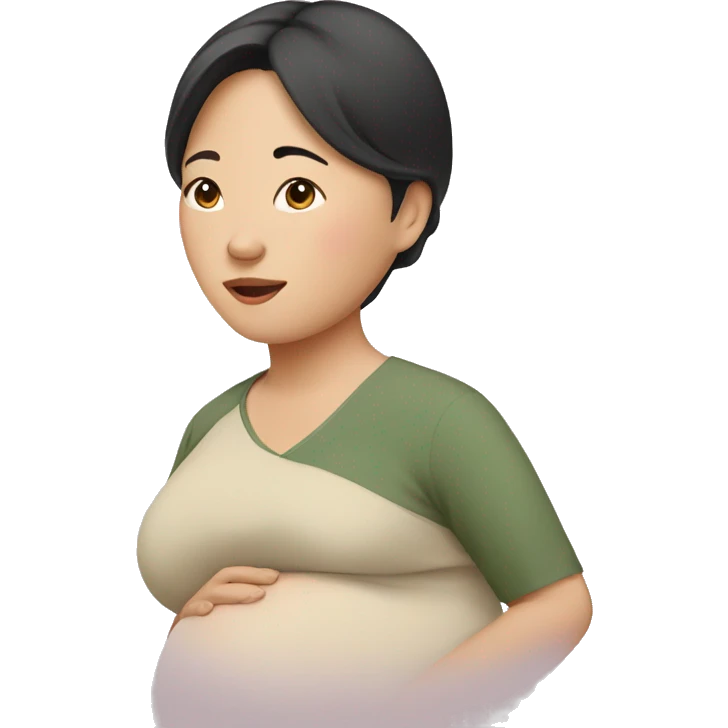 asian pregnant emoji