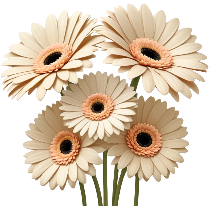 light beige Gerbera flowers emoji