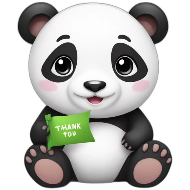 cute panda saying thank you emoji