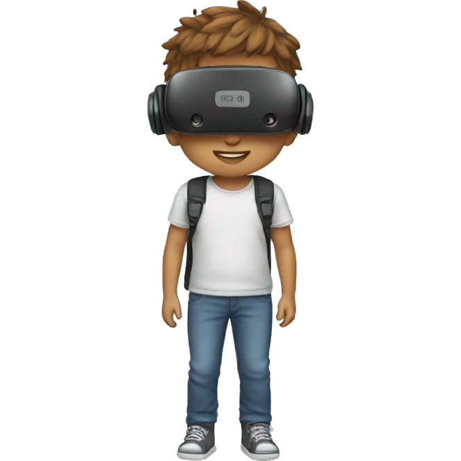 Boy with vr emoji
