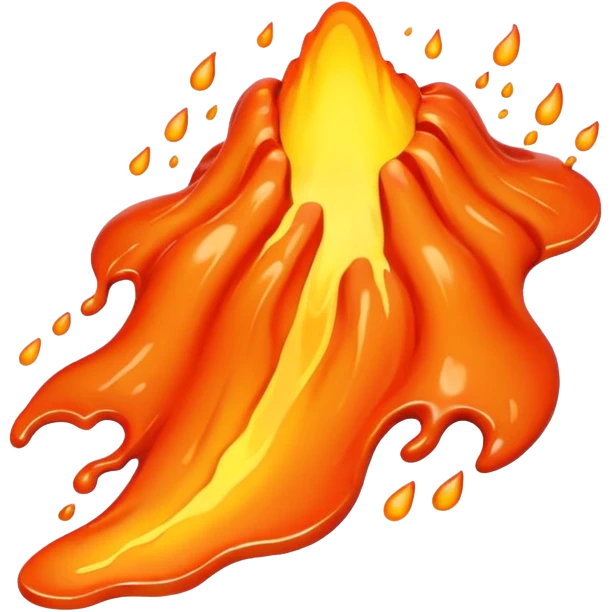 create an emoji of a little lava flow, no face just the lava, no volcano, something like a stain emoji
