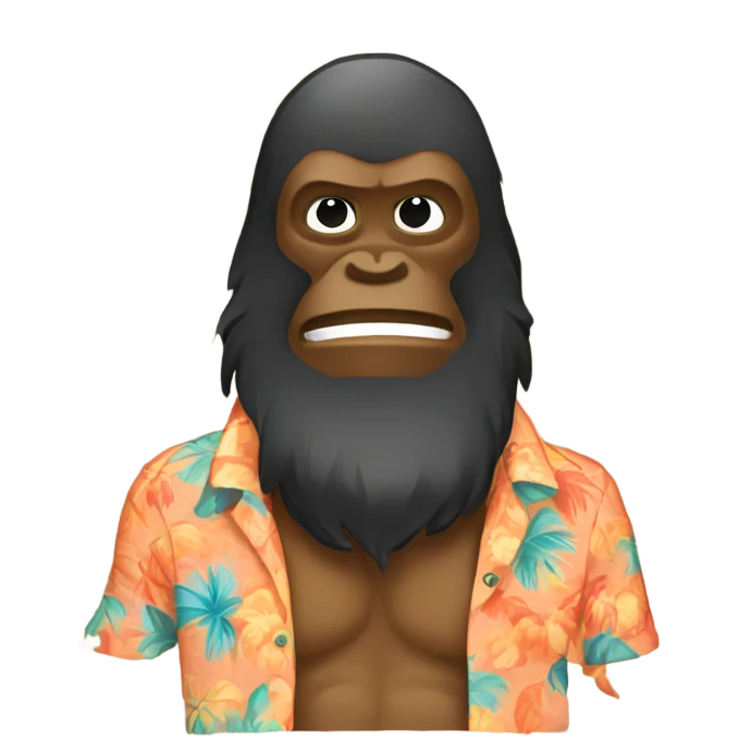 Sasquatch wearing a Hawaiian shirt emoji