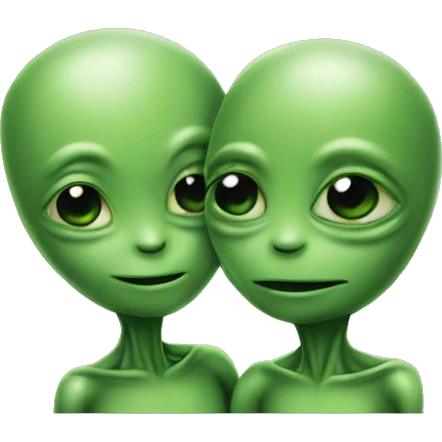 couple of green alien in  love emoji