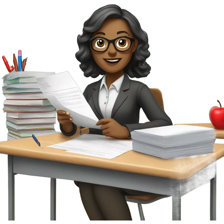 Female marking teacher emoji