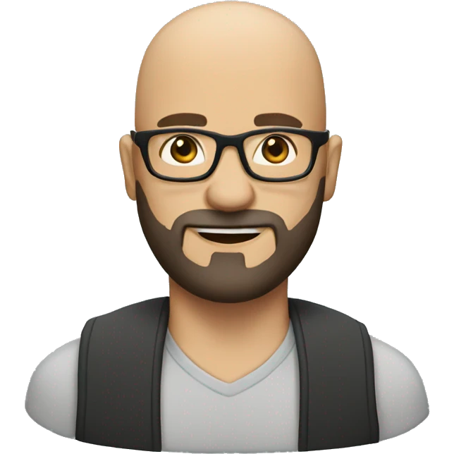 bald man with beard and glasses emoji