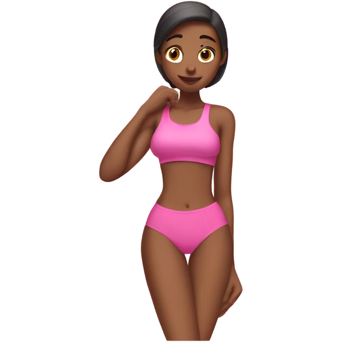 Tricep dips girl with pink clothes  emoji
