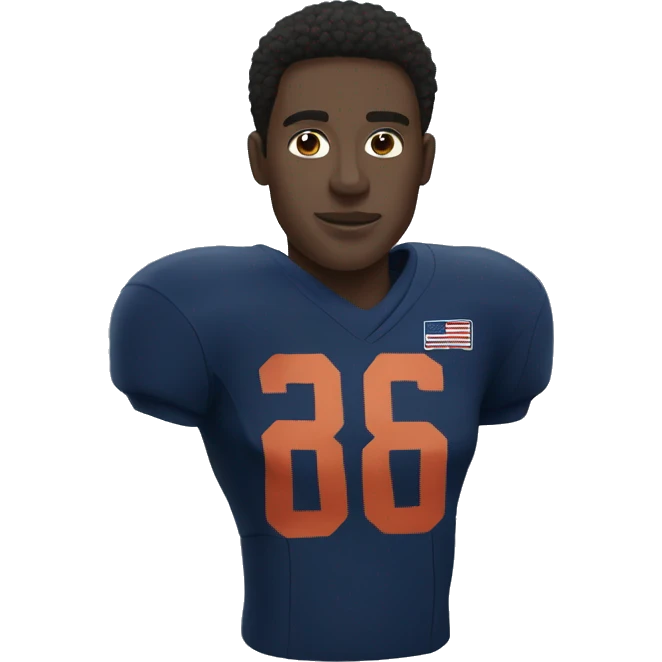 football player in a dark blue uniform in full height emoji