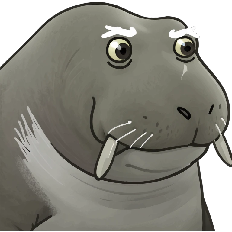 Walrus with white hair emoji