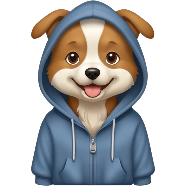 Dog wearing hoodie emoji