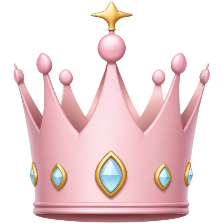 White and pastel pink crown emoji