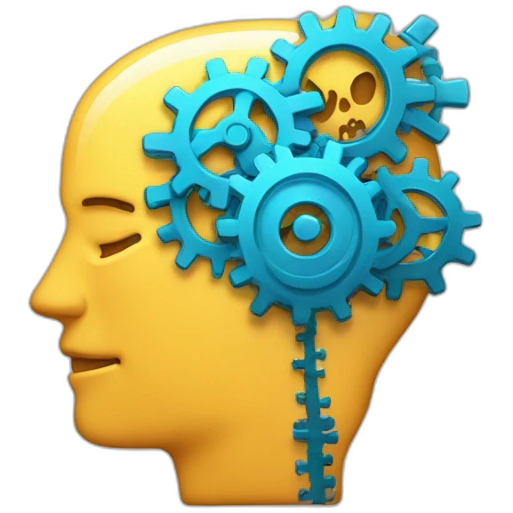 brain with gears y llave  emoji