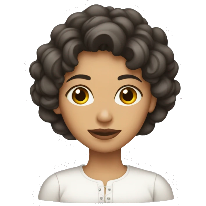 Mujer morena pelo largo guiño emoji