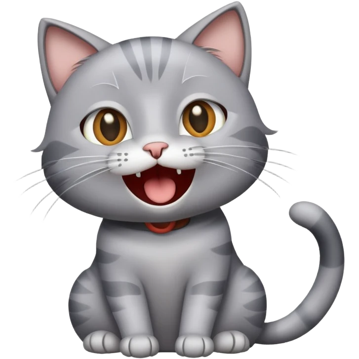 Grey cat sing emoji