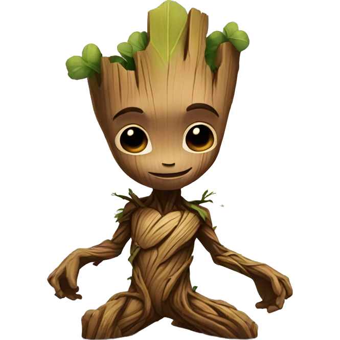 Groot with love emoji
