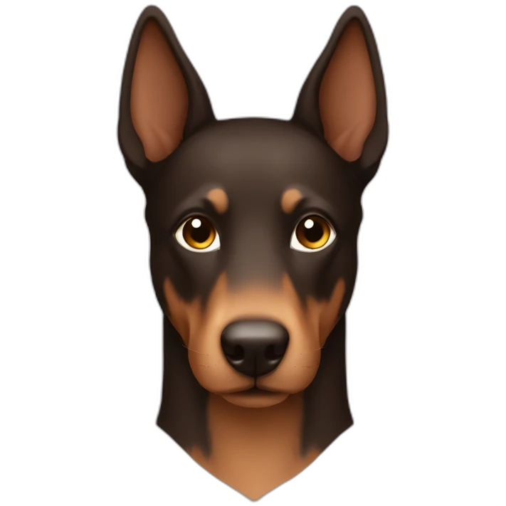 Kelpie head coloured dark brown emoji