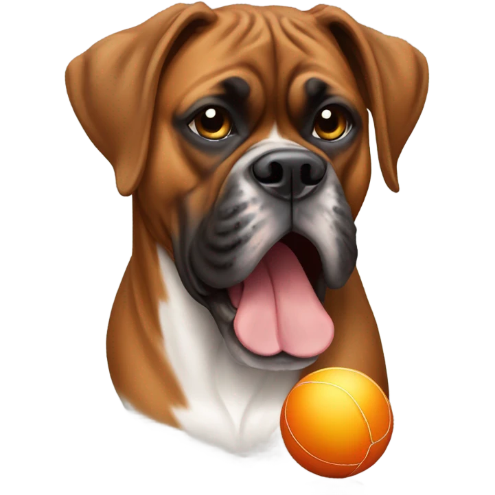 German boxer with a ball emoji