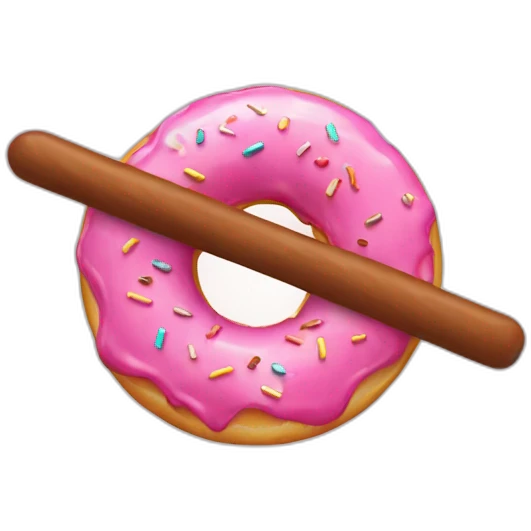 Baton dans un donut emoji