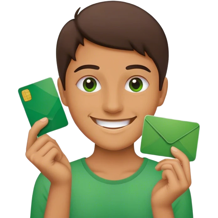 Green Card approval for immigration emoji