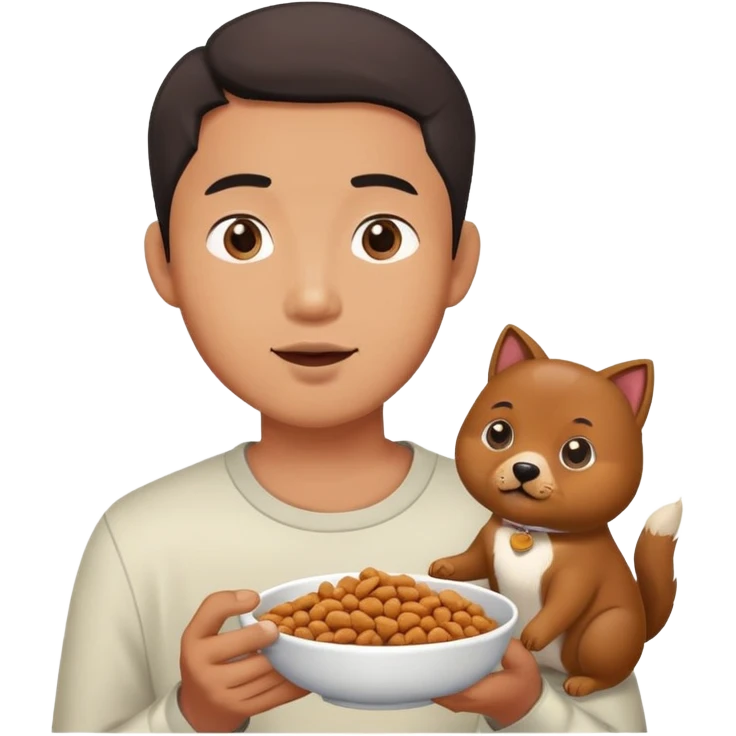Asian man eating pet emoji