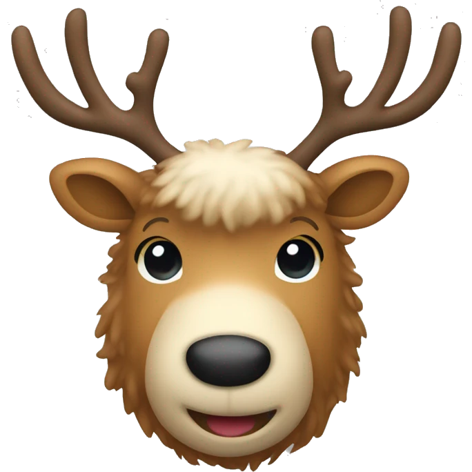 Light brown fuzzy reindeer emoji