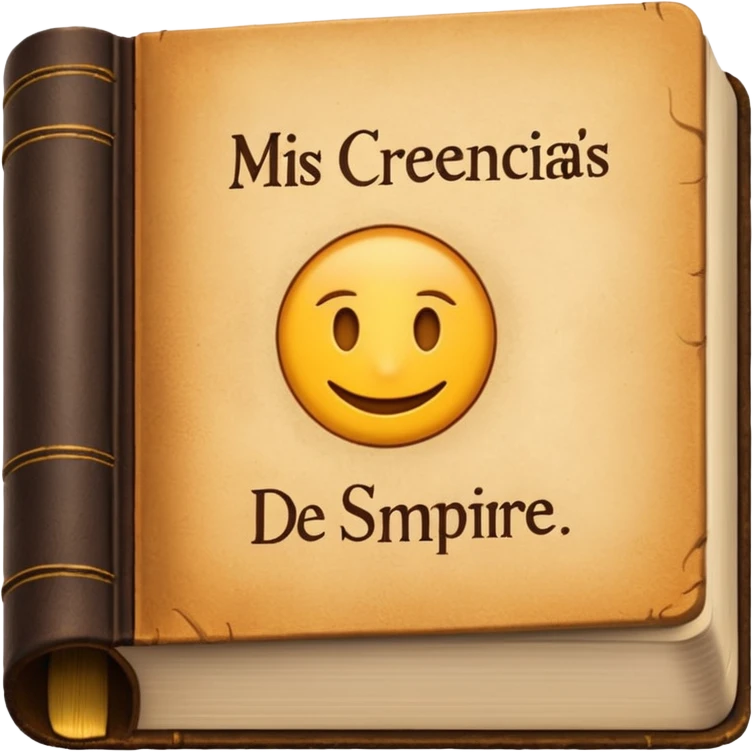 a book with the name "mis creencias de siempre" emoji