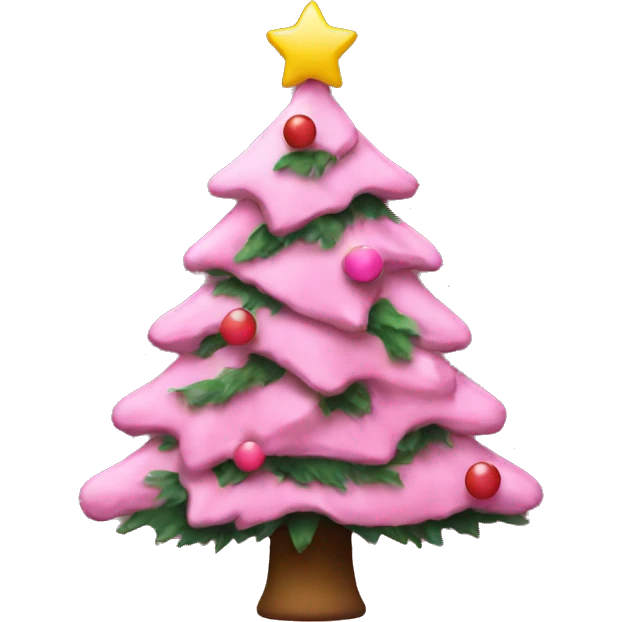 Christmas tree with pink decorations  emoji