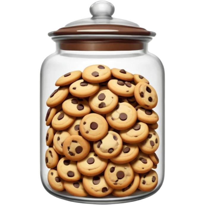 Glass cookie jar filled with chocolate chips emoji