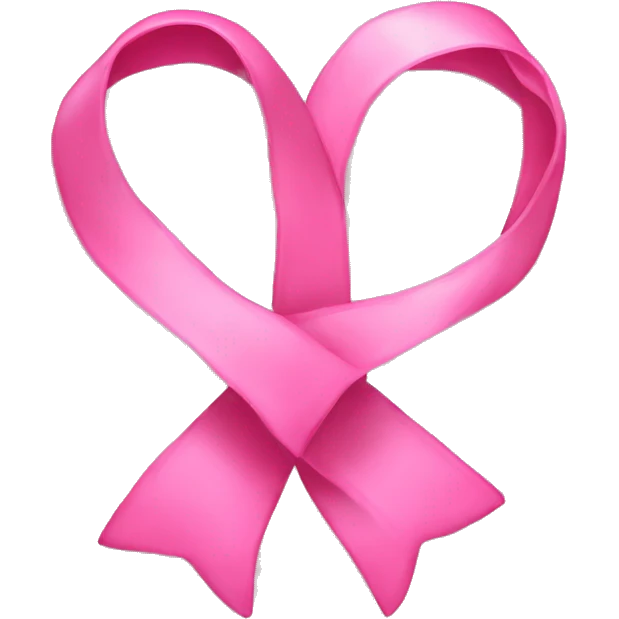 pink ribbon with pink hearts emoji