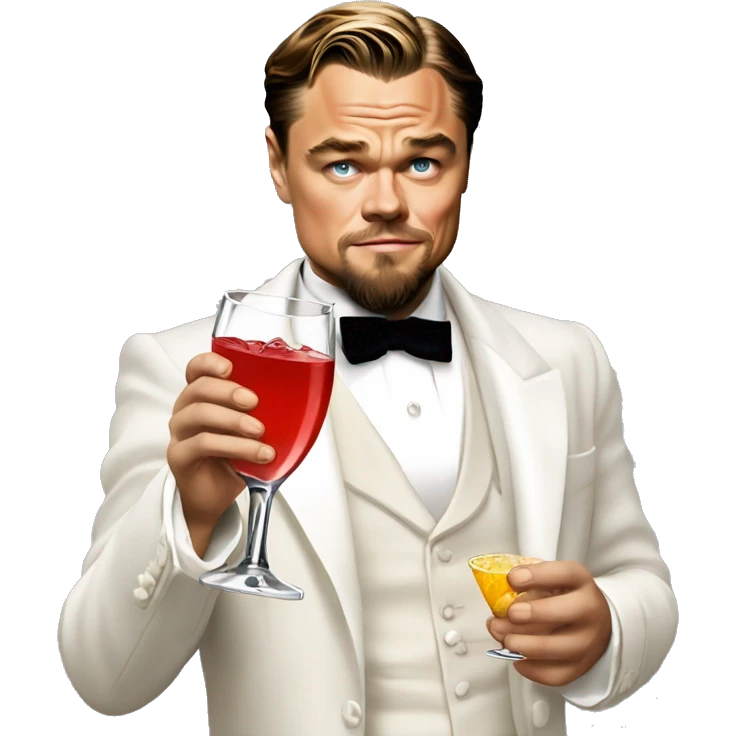Leonardo DiCaprio in Django unchained holding cocktail glass emoji
