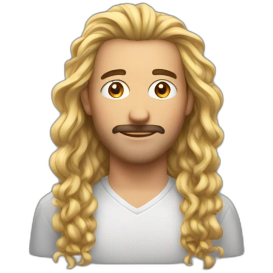 Homme, cheveux long bouclé emoji