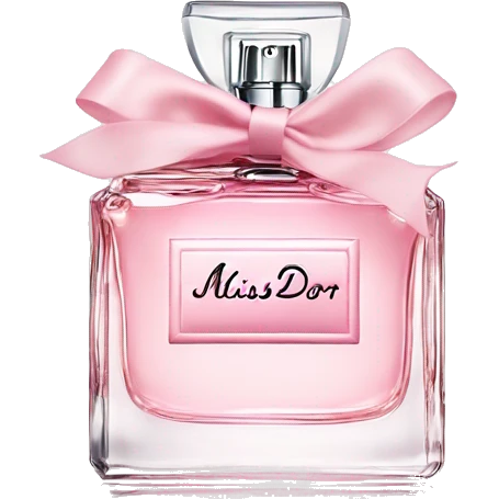 Light pink Miss Dior perfume with bow emoji
