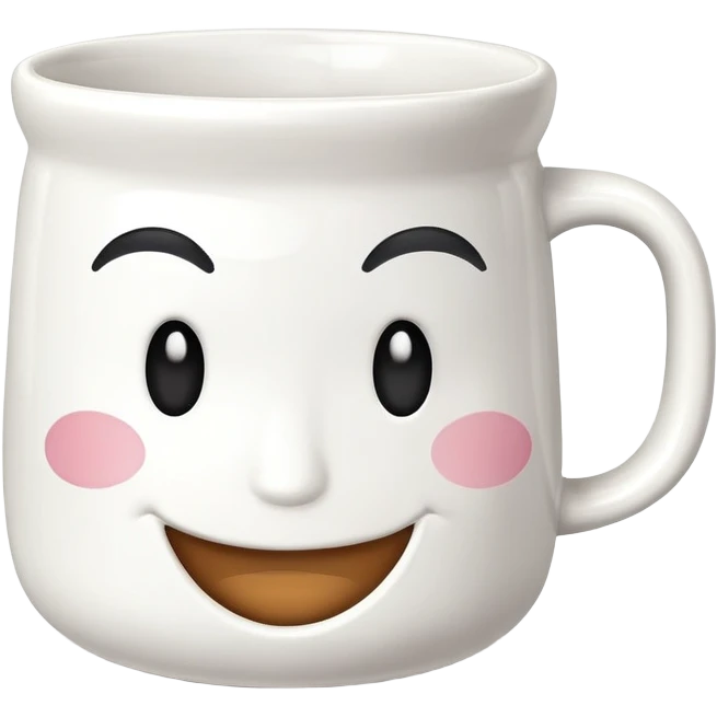 A mug cup with a smirk face emoji