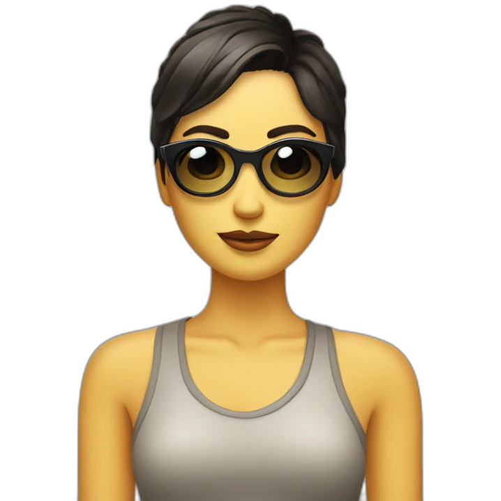Chica con gafas flequillo morena emoji
