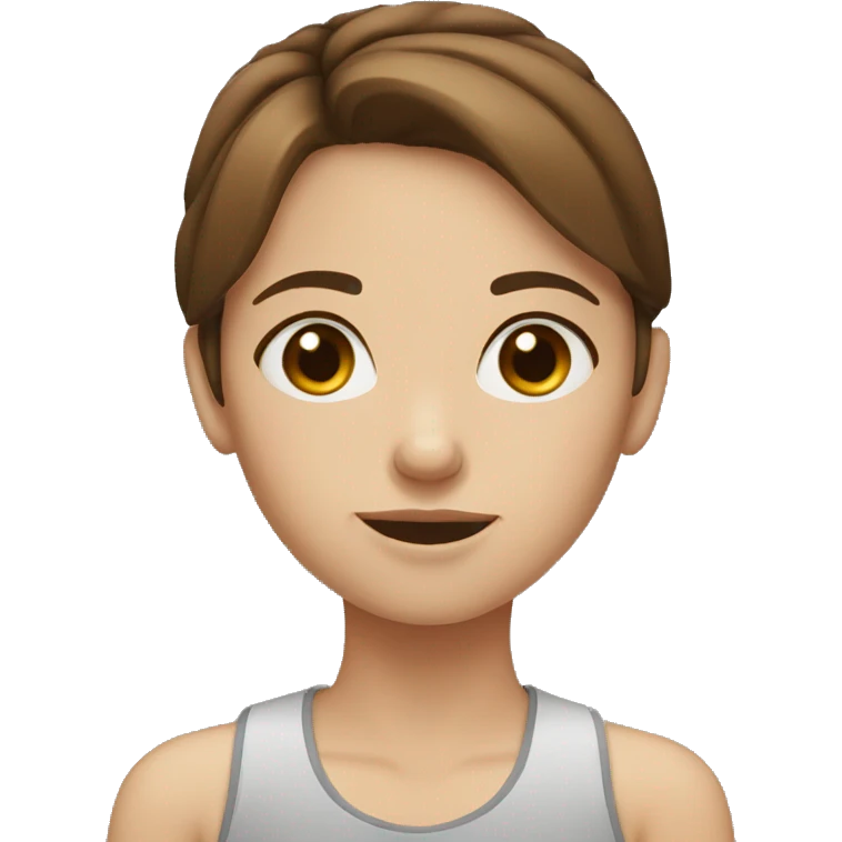 Girl with brown hair and with eyes  emoji