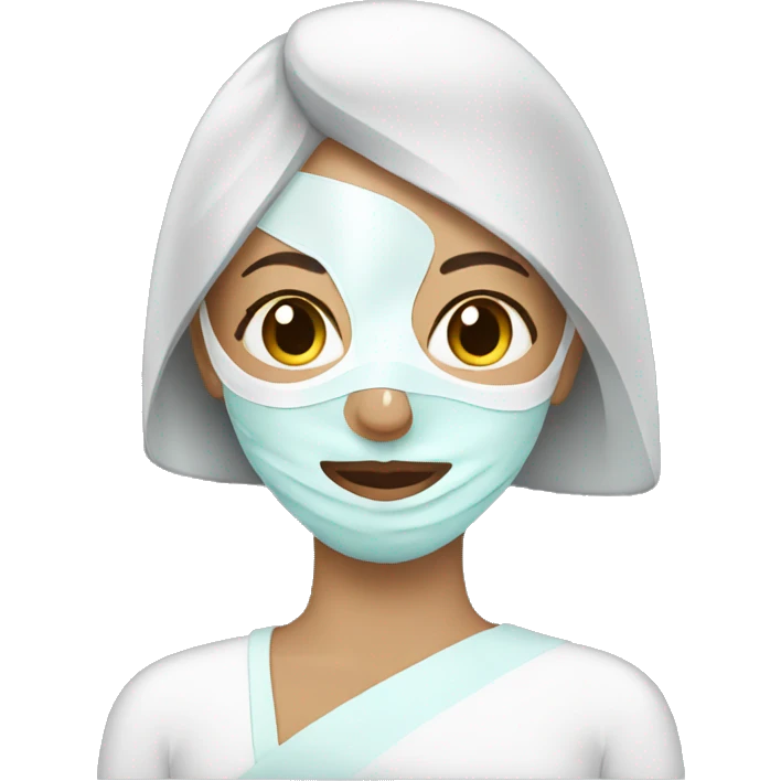 Woman wearing spa mask emoji