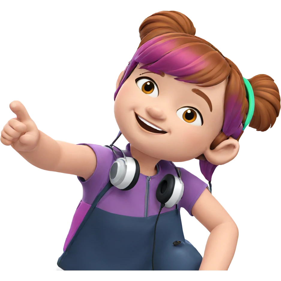 smiling girl with headphones emoji