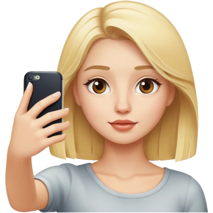 blonde girl taking a selfie emoji