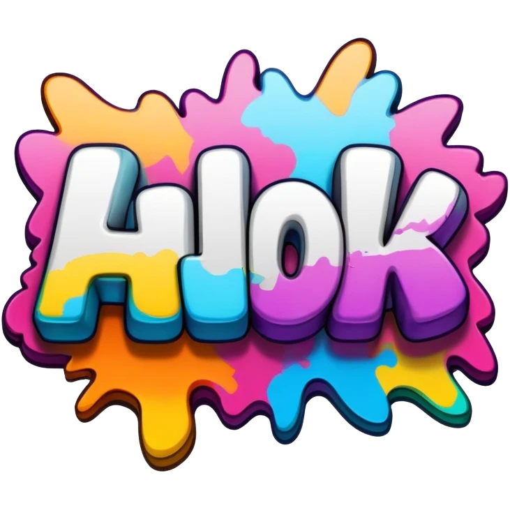 Graffiti the word huh emoji